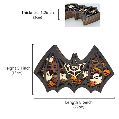 FNYDOX Halloween Bat Wooden Decor