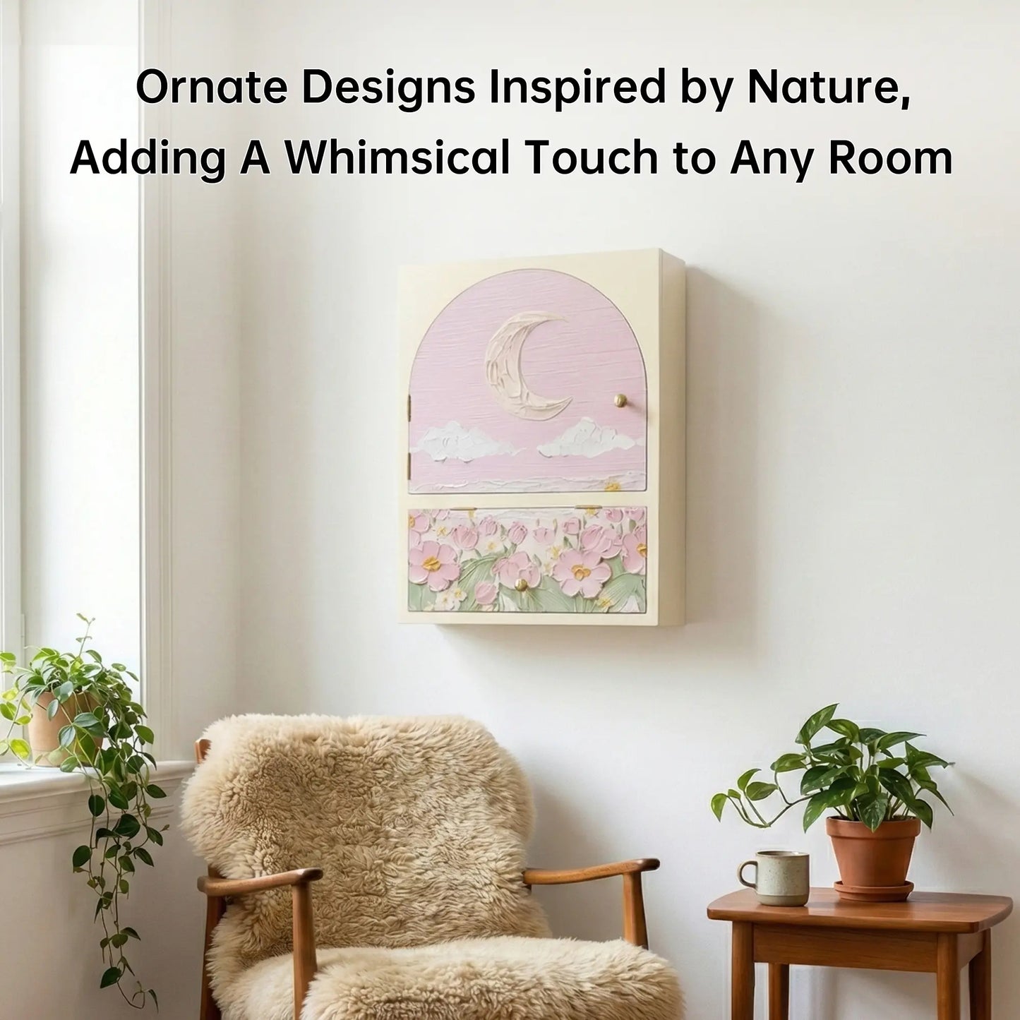 FNYDOX Storage Cabinet Boho Wall Decor