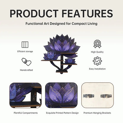 FNYDOX Lotus Flower Crystal Wall Shelf