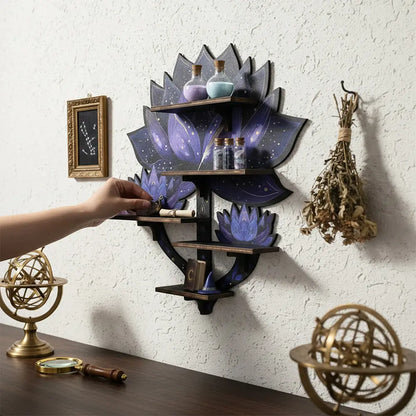 FNYDOX Lotus Flower Crystal Wall Shelf
