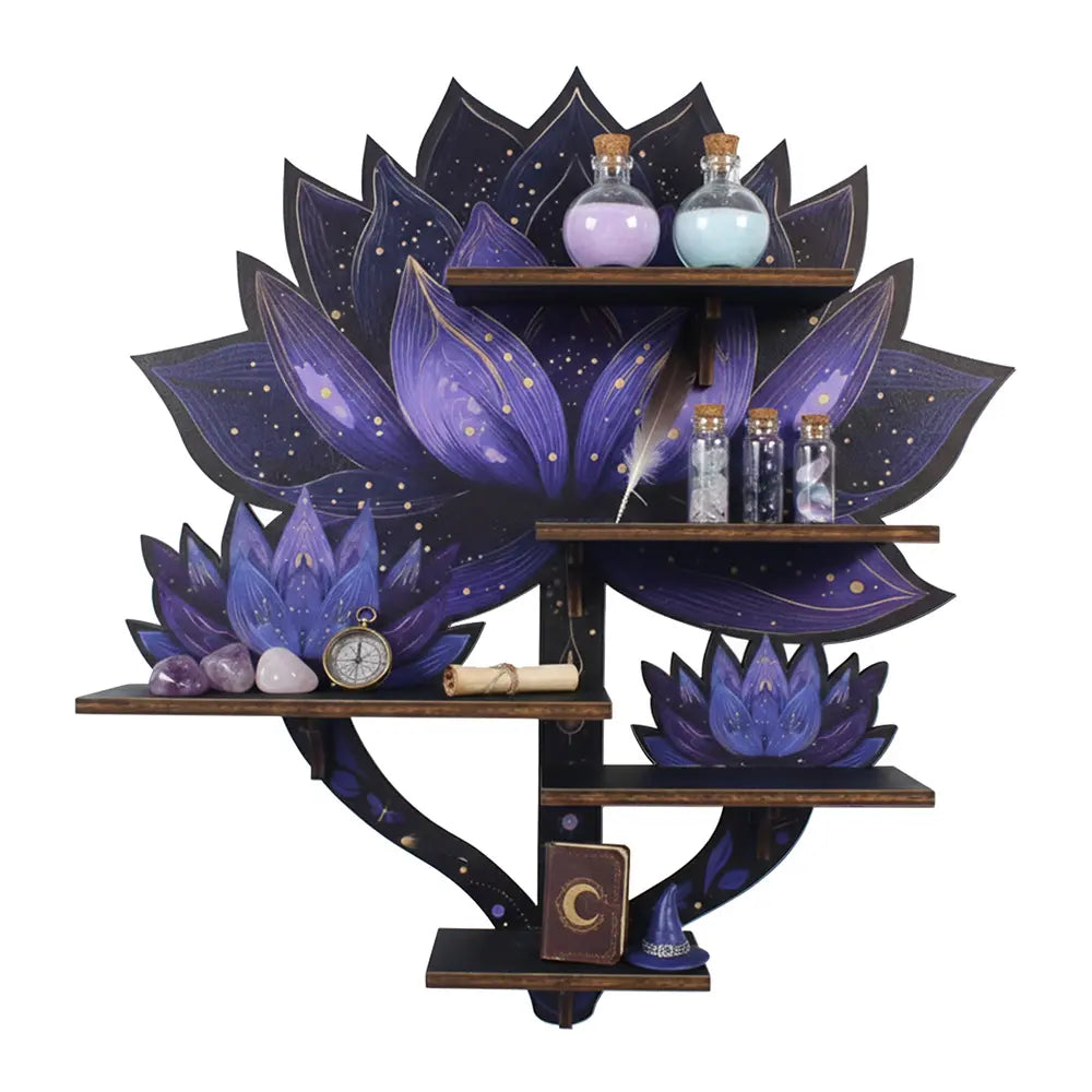 FNYDOX Lotus Flower Crystal Wall Shelf