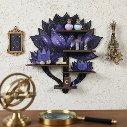 FNYDOX Lotus Flower Crystal Wall Shelf