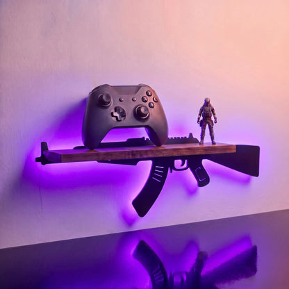 FNYDOX Man Cave Decor AK47 Gun Floating Shelves