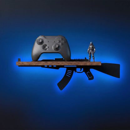 FNYDOX Man Cave Decor AK47 Gun Floating Shelves