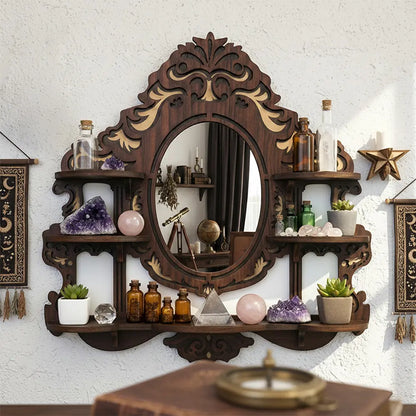FNYDOX Vintage Wall Shelf with Mirror