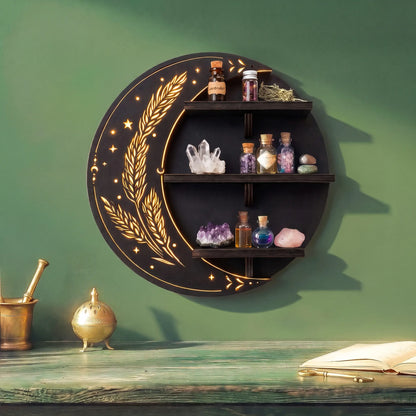 FNYDOX Moon Wall Shelf with LED Lights