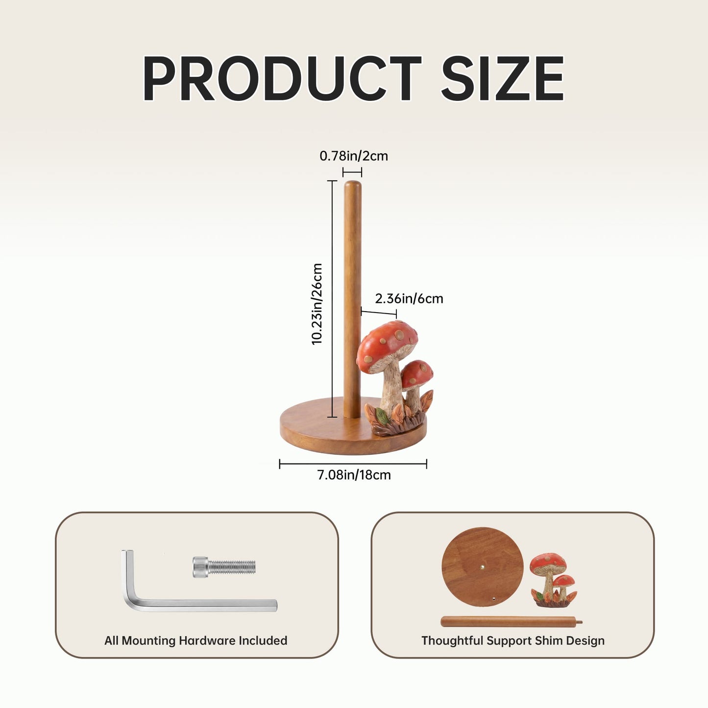 FNYDOX Mushroom Paper Towel Holder for Countertop