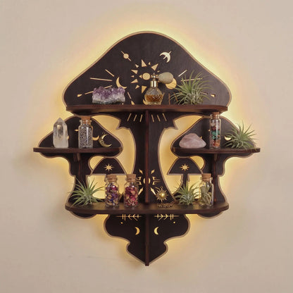 FNYDOX Witchy Mushroom Floating Shelf with Lights