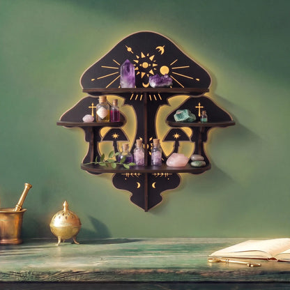 FNYDOX Witchy Mushroom Floating Shelf with Lights