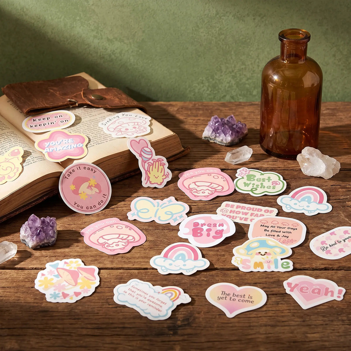FNYDOX 50PCS Mushroom Stickers