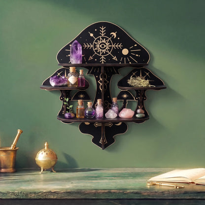 FNYDOX Wooden Mushroom Floating Shelves