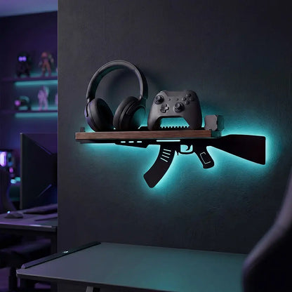 FNYDOX Man Cave Decor AK47 Gun Floating Shelves