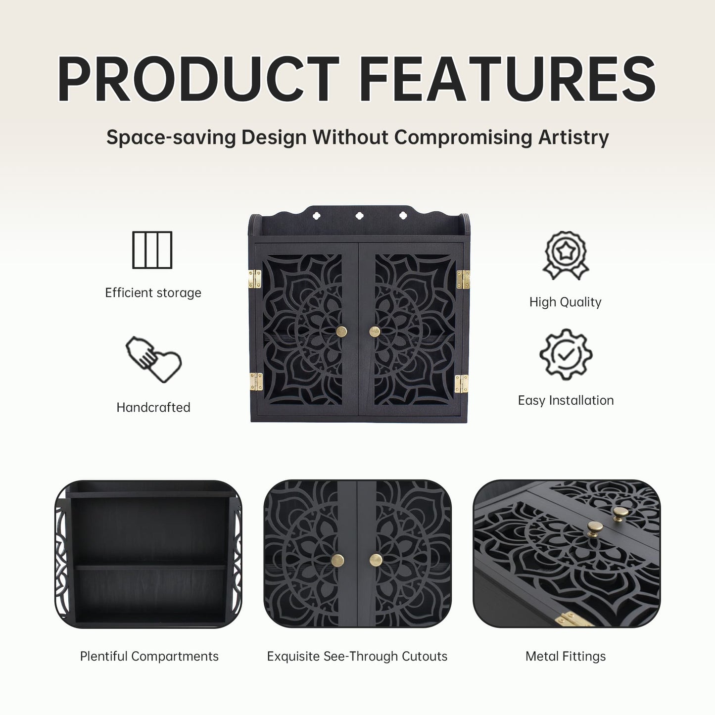 FNYDOX Black Desktop Cabinet