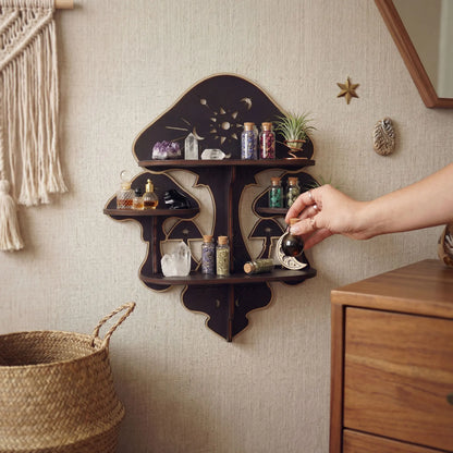 FNYDOX Witchy Mushroom Floating Shelf with Lights