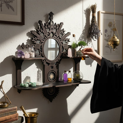 FNYDOX Vintage Floating Shelf with Mirror