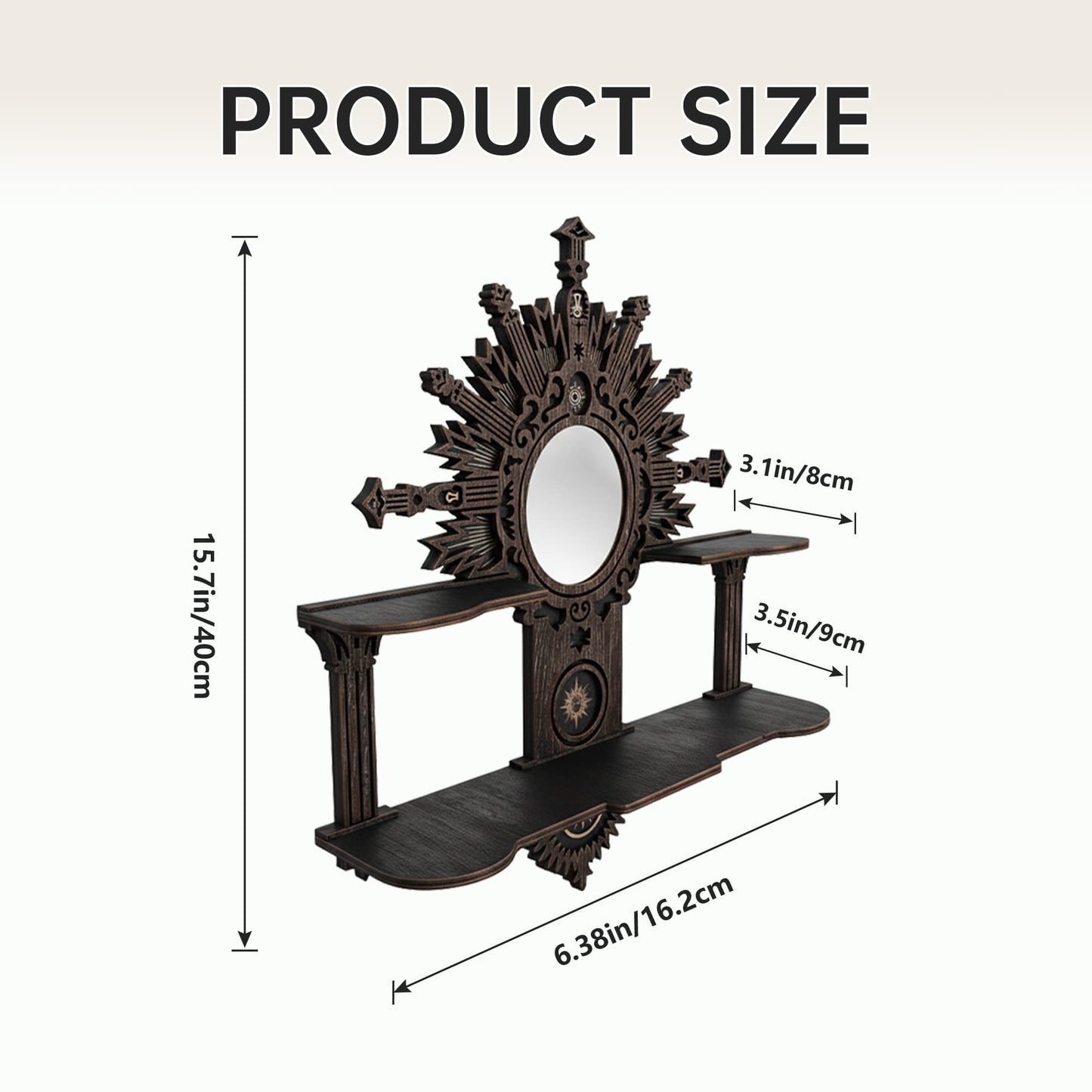 FNYDOX Vintage Floating Shelf with Mirror