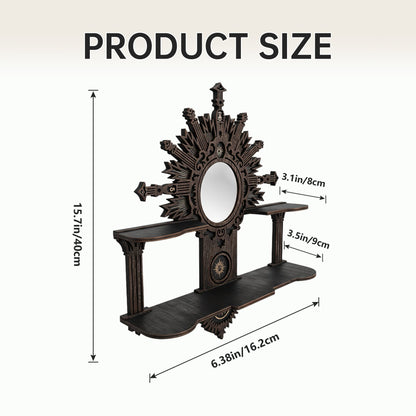 FNYDOX Vintage Floating Shelf with Mirror