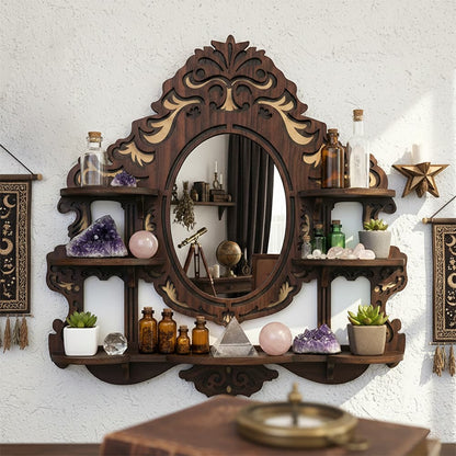 FNYDOX Vintage Wall Shelf with Mirror