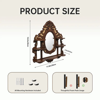 FNYDOX Vintage Wall Shelf with Mirror