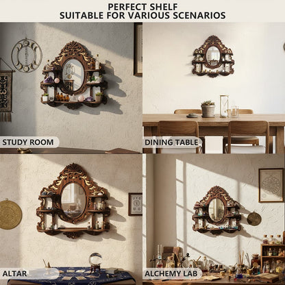 FNYDOX Vintage Wall Shelf with Mirror
