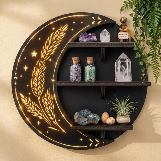 FNYDOX Moon Wall Shelf with LED Lights