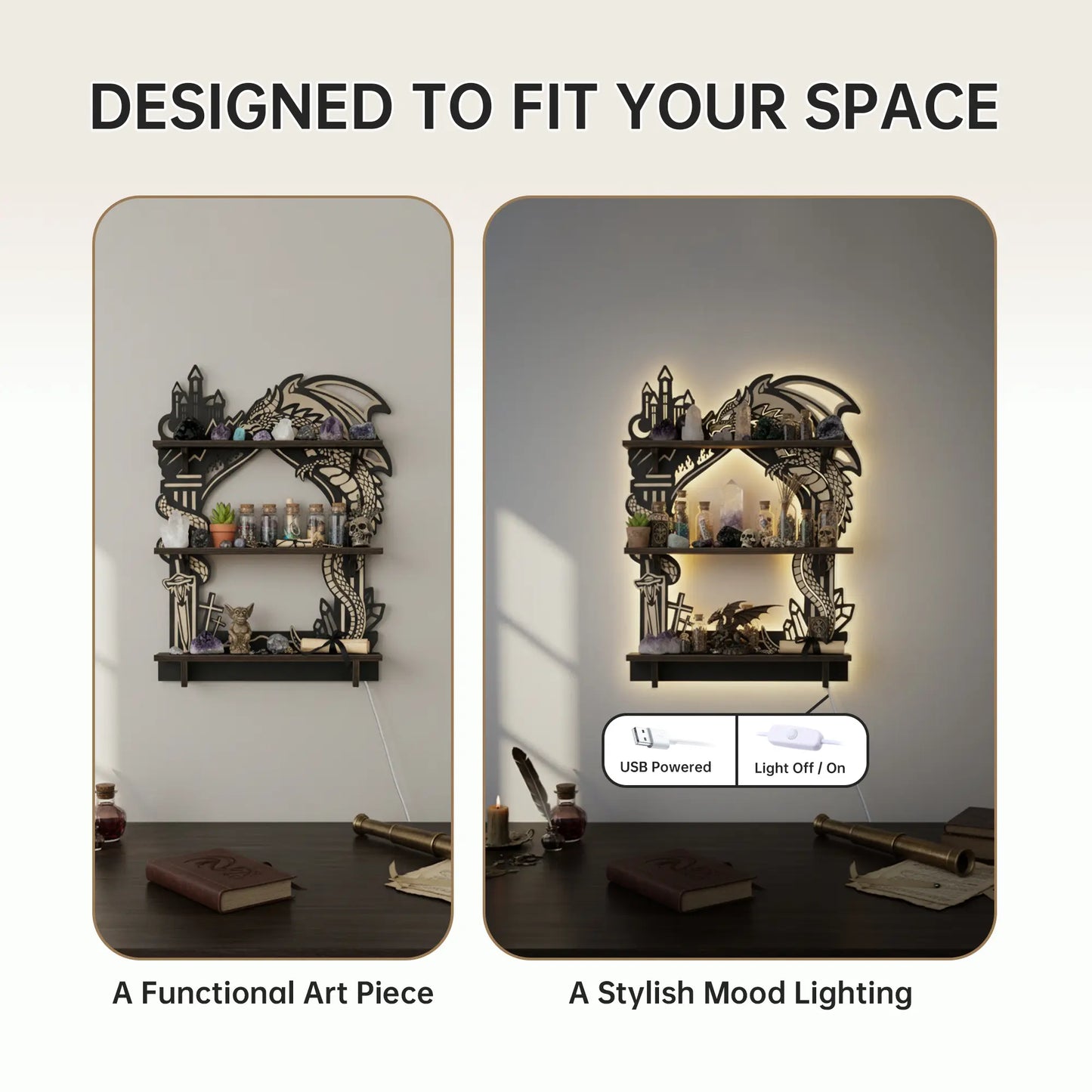 FNYDOX Trinket Shelf with Light (Dragon)