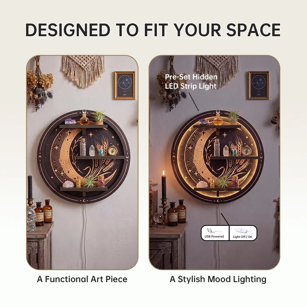 FNYDOX Moon Shelf with LED Light