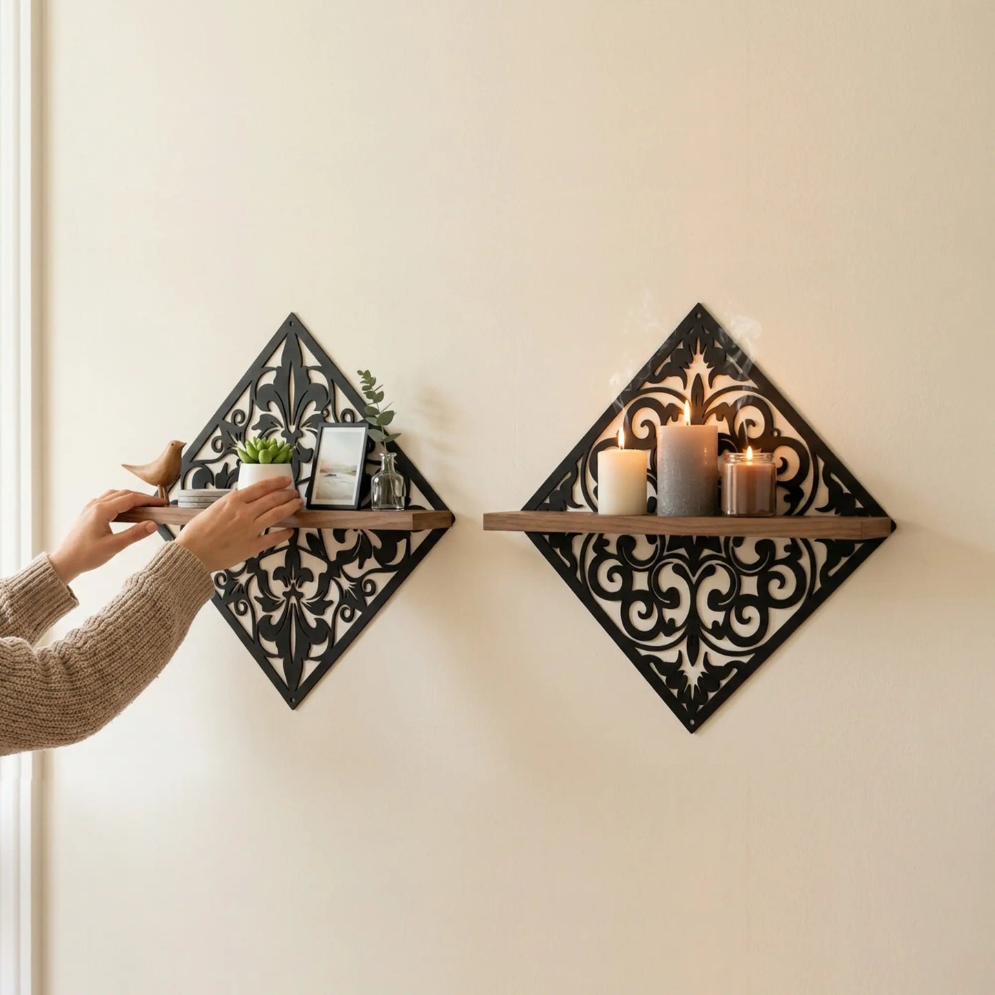 FNYDOX Metal Floating Shelf (2PCS)
