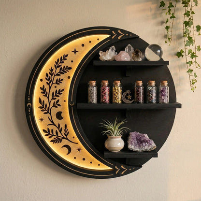 FNYDOX Whimsical Decor Moon Shelf with Light