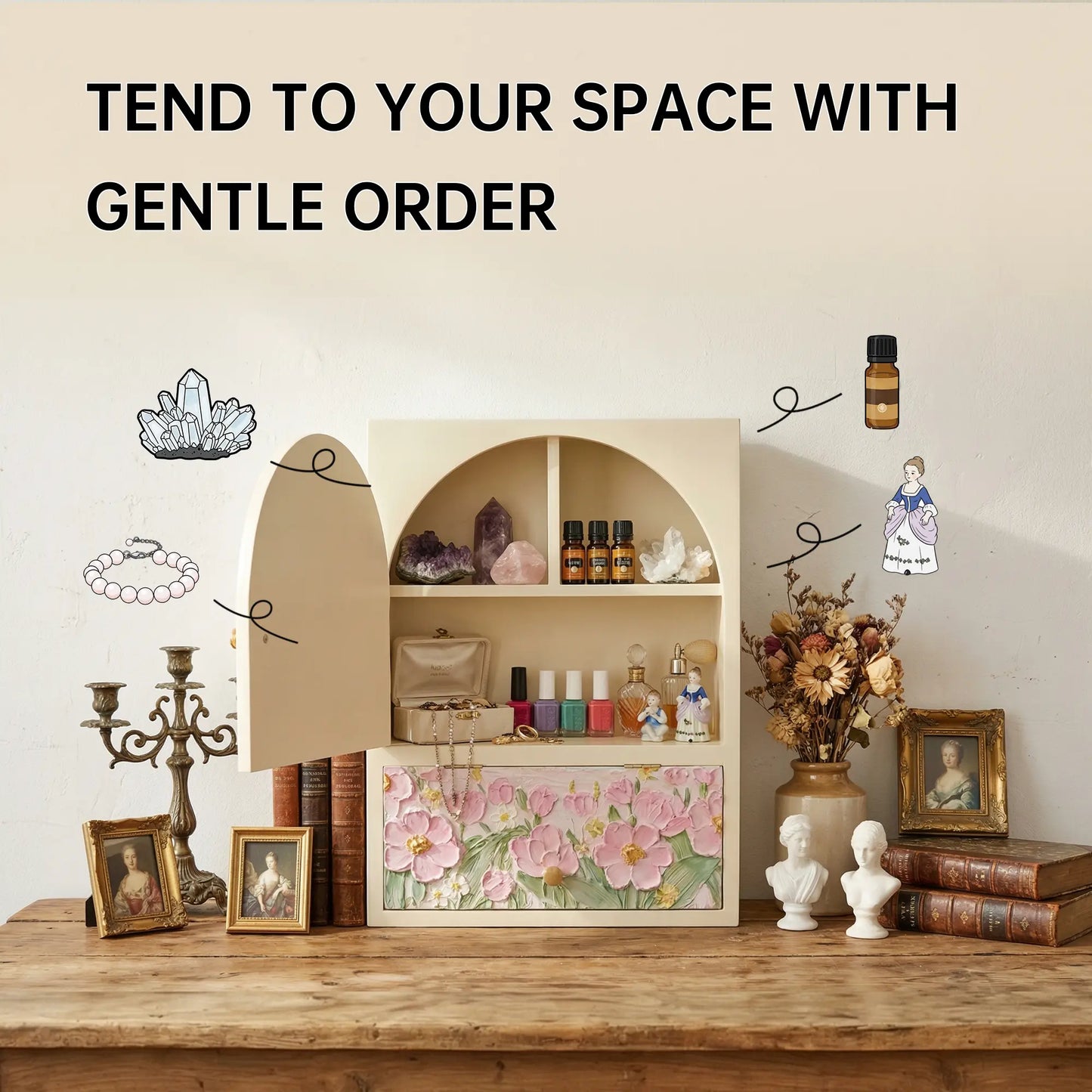 FNYDOX Storage Cabinet Boho Wall Decor