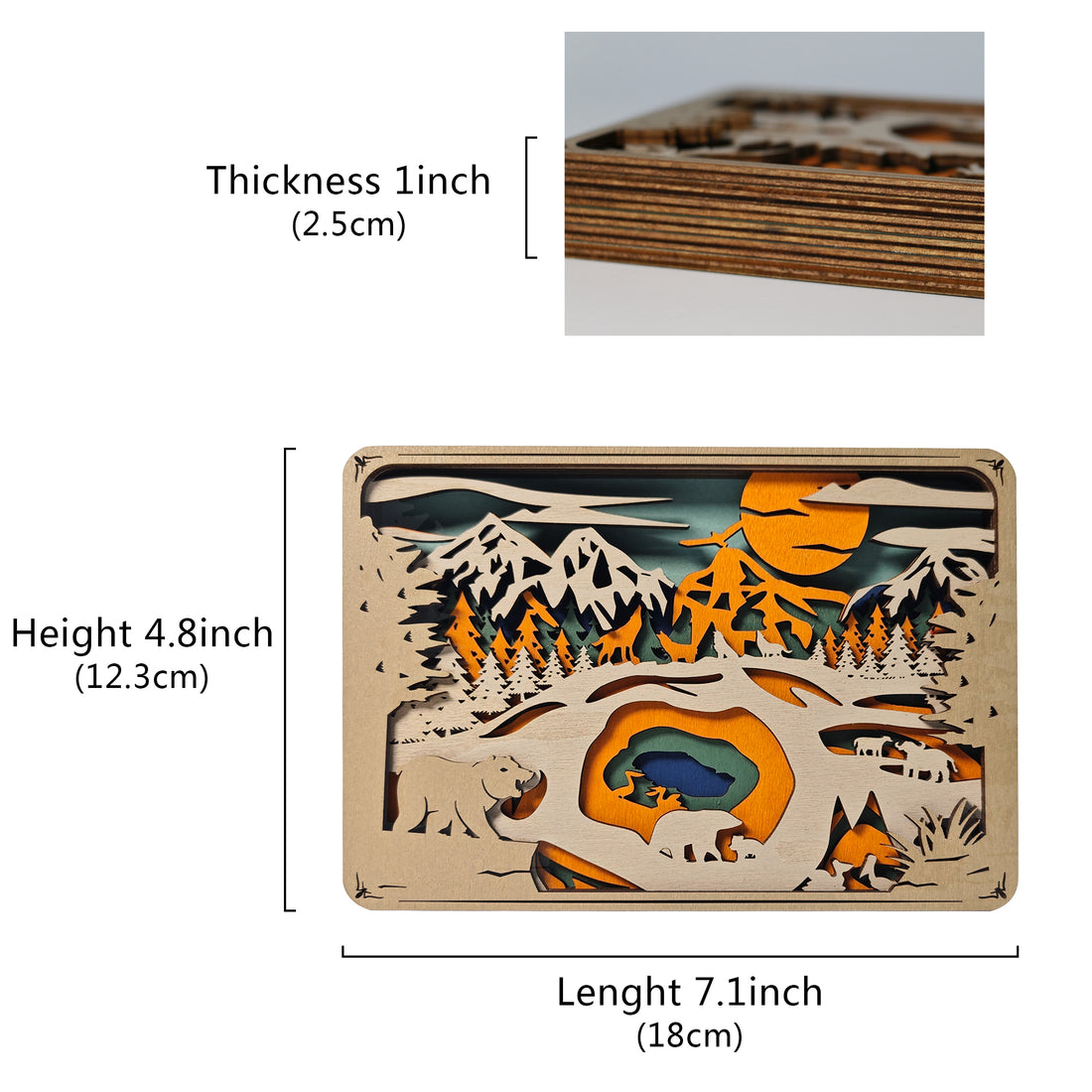Wooden Yellowstone National Park Carving Handcraft Gift