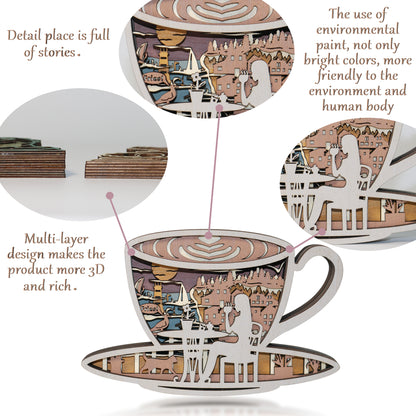 Wooden Coffee cup Carving Handcraft Gift