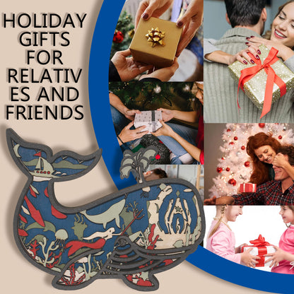 Wooden Whale Carving Handcraft Gift