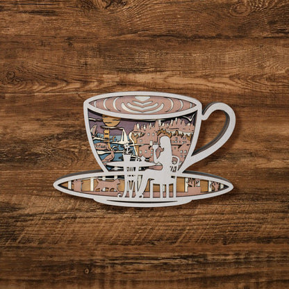 Wooden Coffee cup Carving Handcraft Gift