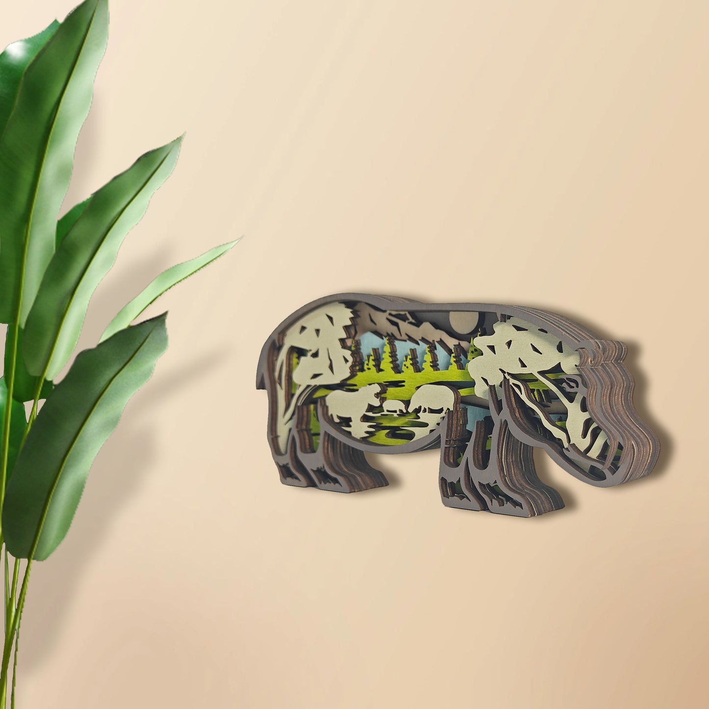 Wooden Hippos Carving Handcraft Gift