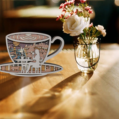 Wooden Coffee cup Carving Handcraft Gift