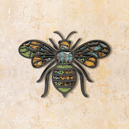 Wooden Honeybee Carving Handcraft Gift
