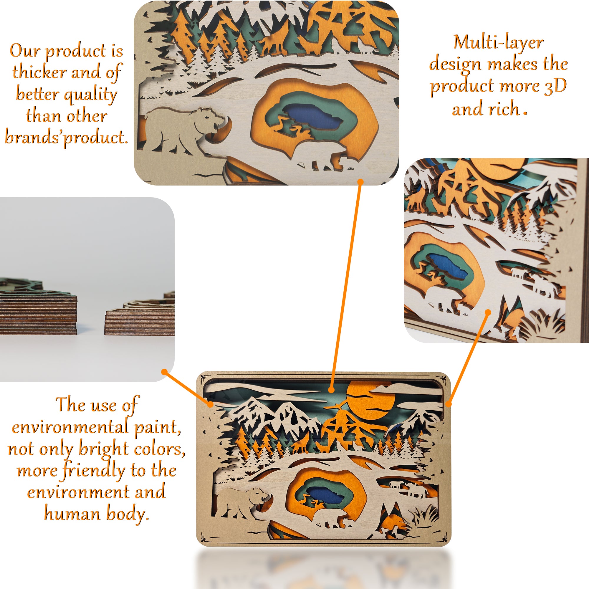 Wooden Yellowstone National Park Carving Handcraft Gift