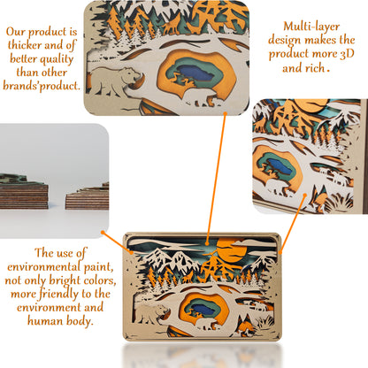 Wooden Yellowstone National Park Carving Handcraft Gift