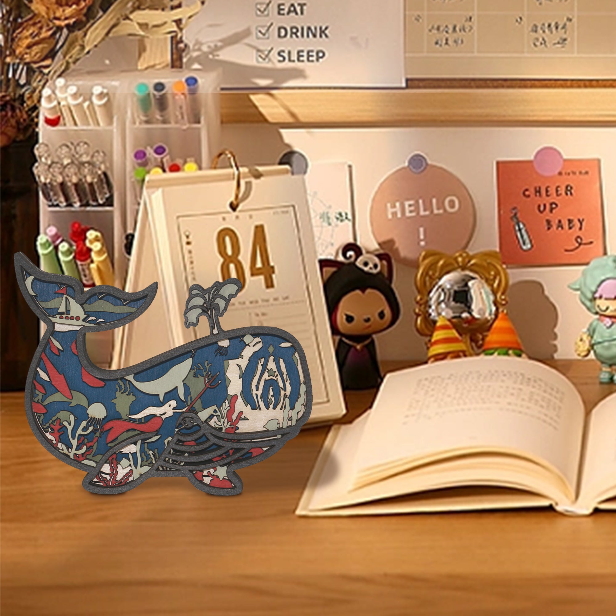 Wooden Whale Carving Handcraft Gift