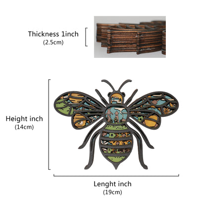 Wooden Honeybee Carving Handcraft Gift