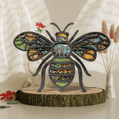 Wooden Honeybee Carving Handcraft Gift