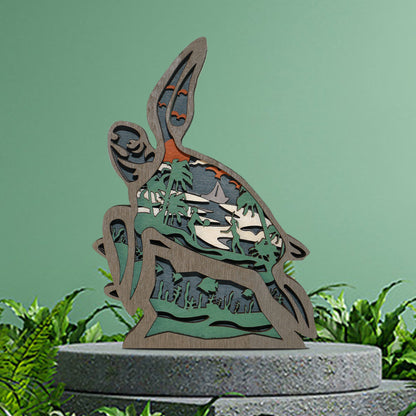 Wooden Turtle Carving Handcraft Gift