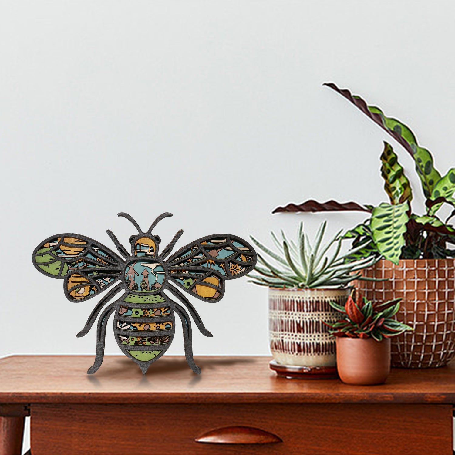 Wooden Honeybee Carving Handcraft Gift