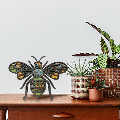 Wooden Honeybee Carving Handcraft Gift