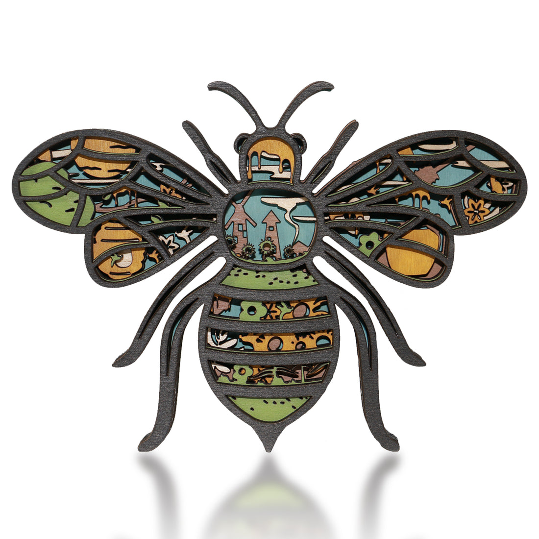 Wooden Honeybee Carving Handcraft Gift