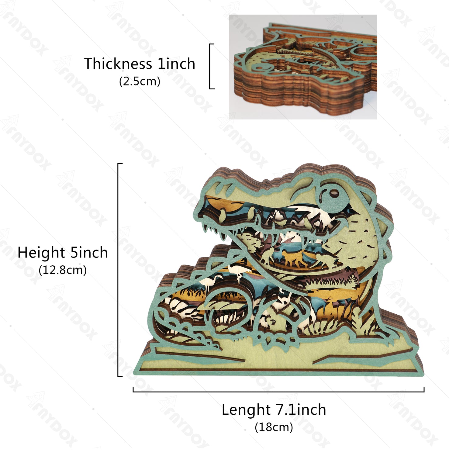 Wooden Crocodile Carving Handcraft Gift