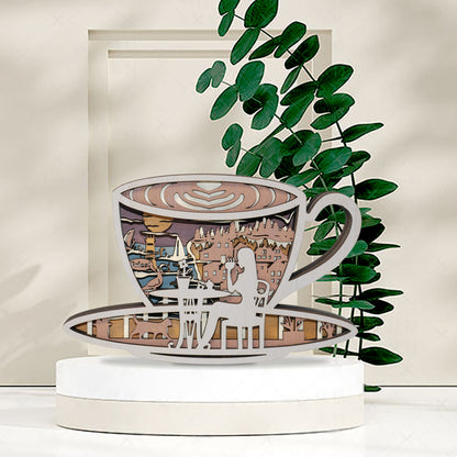 Wooden Coffee cup Carving Handcraft Gift