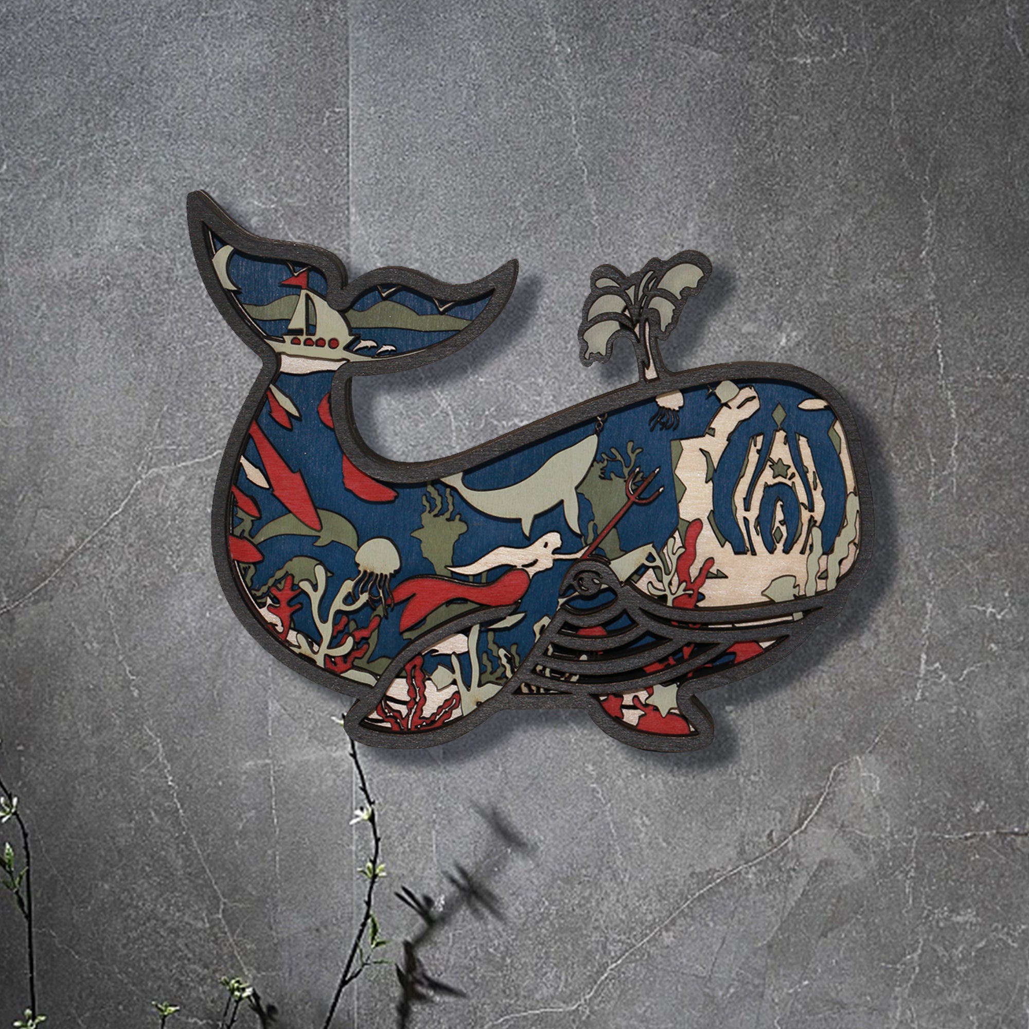 Wooden Whale Carving Handcraft Gift