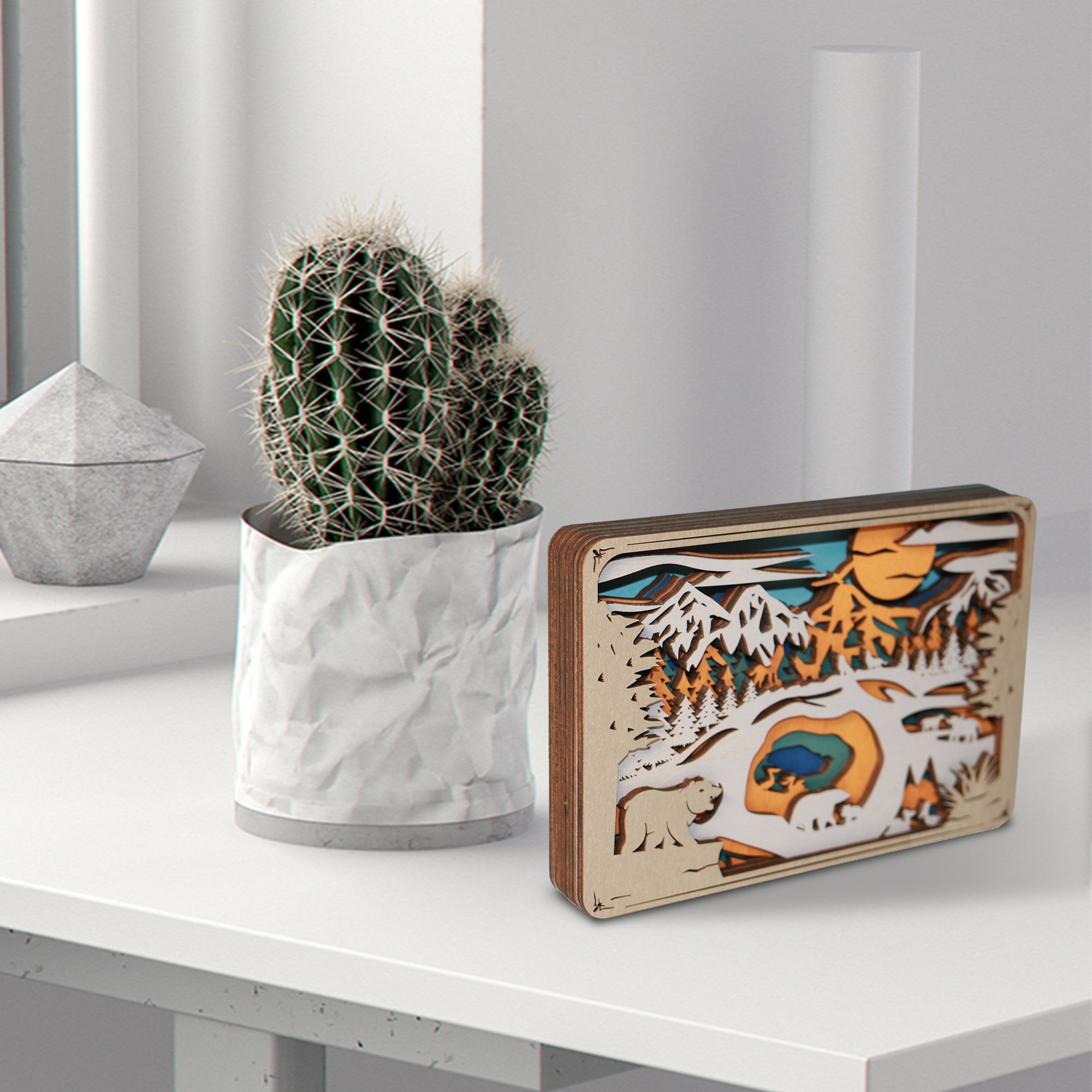 Wooden Yellowstone National Park Carving Handcraft Gift